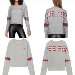 Women's (over sized) xs Victoria Secret PINK Americana crop top